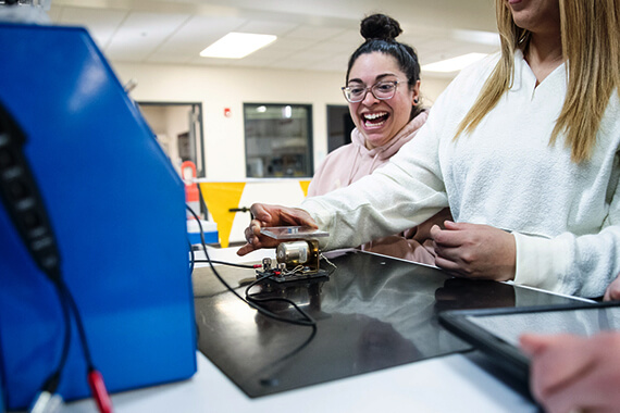 Students learning hands-on